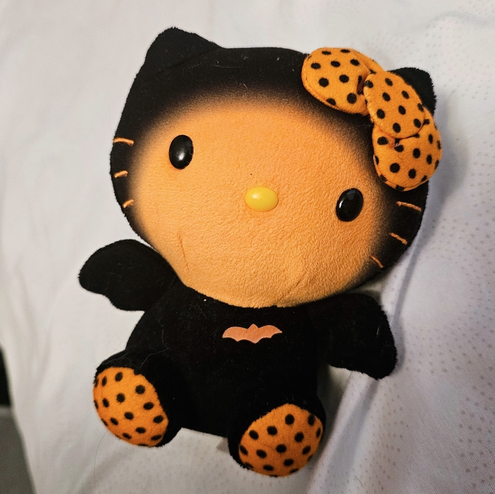 Hello Kitty TY Beanie Babies Rare Bat Halloween Orange Black 5" Plushie